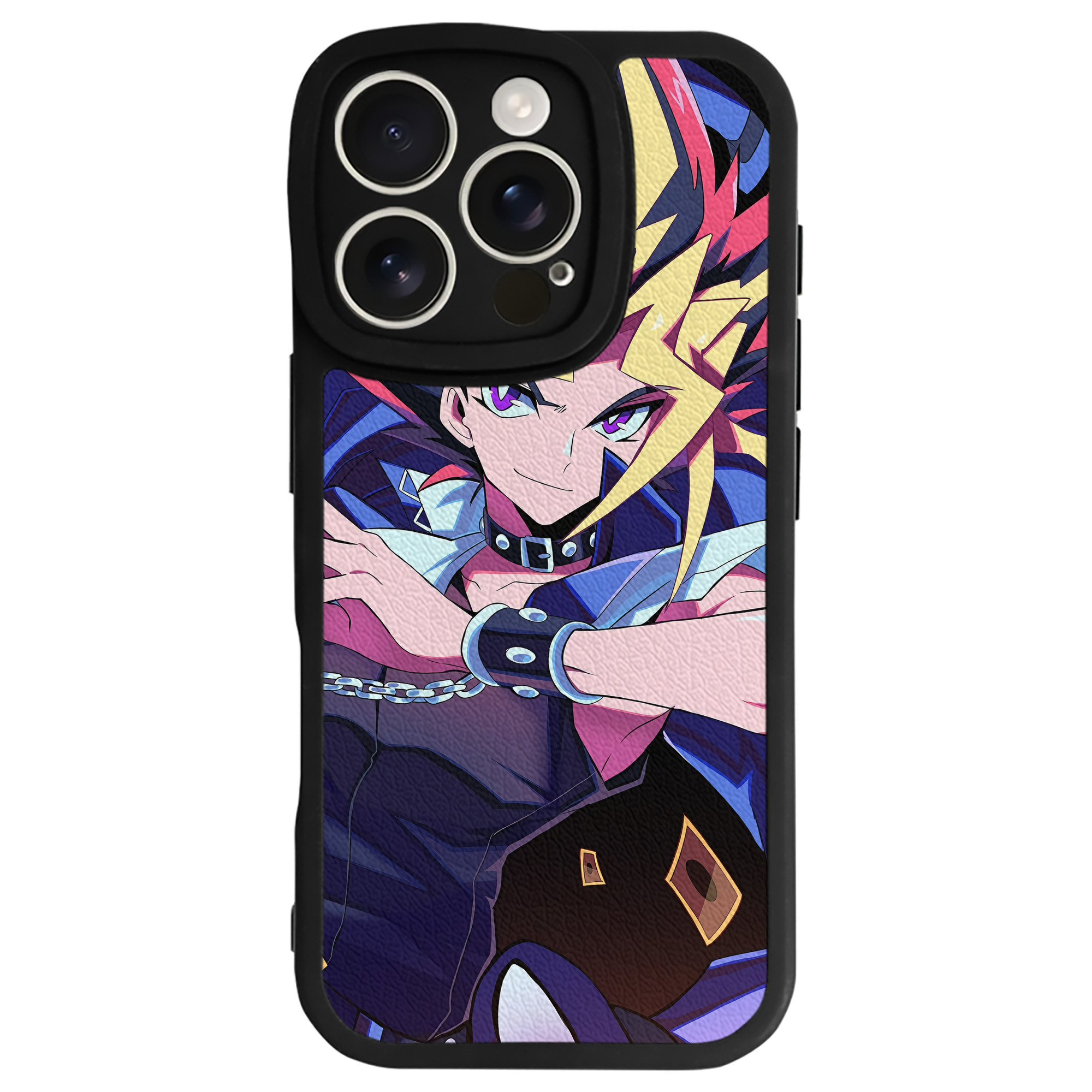（画像用） 遊☆戯☆王 Yu-Gi-Oh! 【iPhone 16シリーズ対応】シリコンスマホケース（レザー調） 材質：シリコン